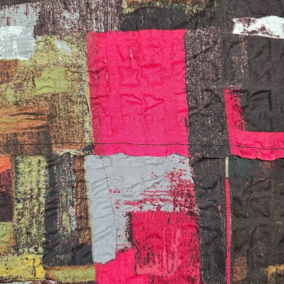 Habitat Top Womens XXL Pullover 3/4 Sleeve Pucker‎ Weave Abstract Artsy Shirt - Picture 5 of 14